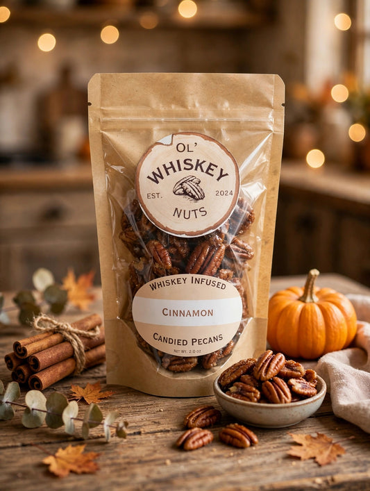 Cinnamon whiskey-infused candied pecans