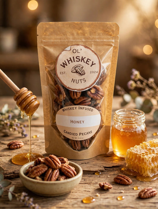 Honey whiskey-infused candied pecans