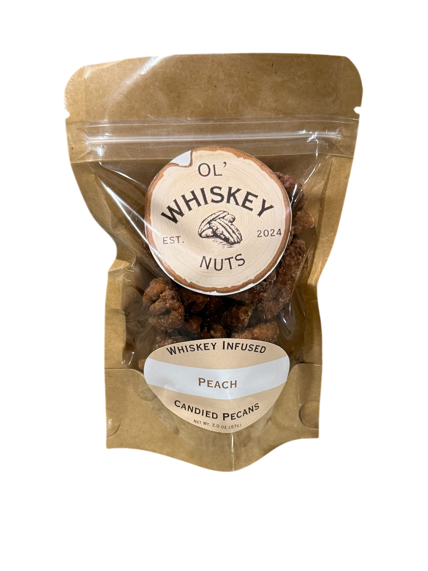 Peach Whiskey Infused Pecans