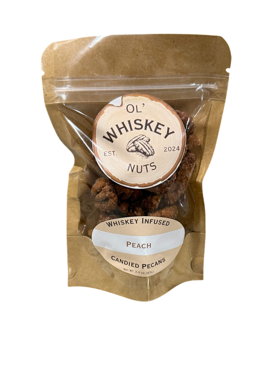 Peach Whiskey Infused Pecans