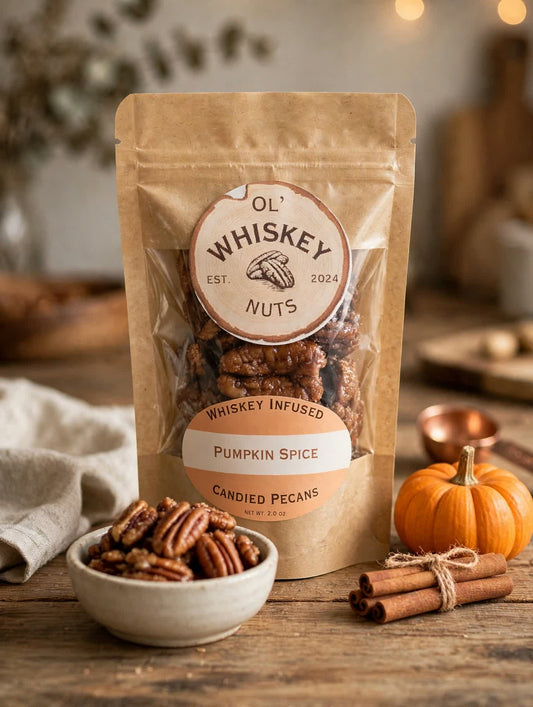 Pumpkin Spice Whiskey Infused Candied Pecans